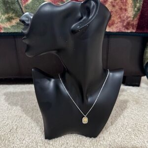 Silver Necklace with Gold Cross Pendant